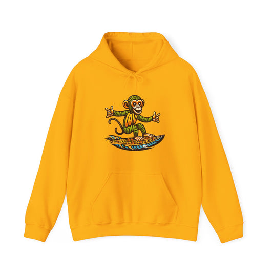 Hoodie Love Monkey Design, Cool Surfer Style Tee, Perfect for Beach Days, Great Gift for Surf Lovers