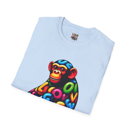 T-Shirt Love Monkey - Cool & Stylish Unisex Softstyle Tee for Casual Wear, Perfect Gift for Friends and Family