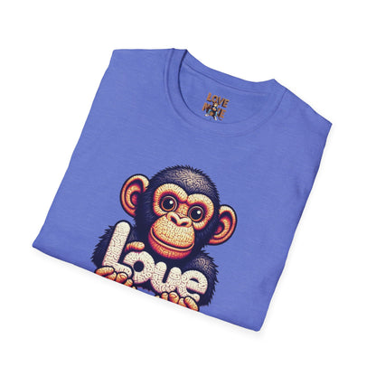 Love Monkey T-Shirt - Unique Designer Graphic Tee, Perfect Casual Wear, Ideal Designer Wear Gift