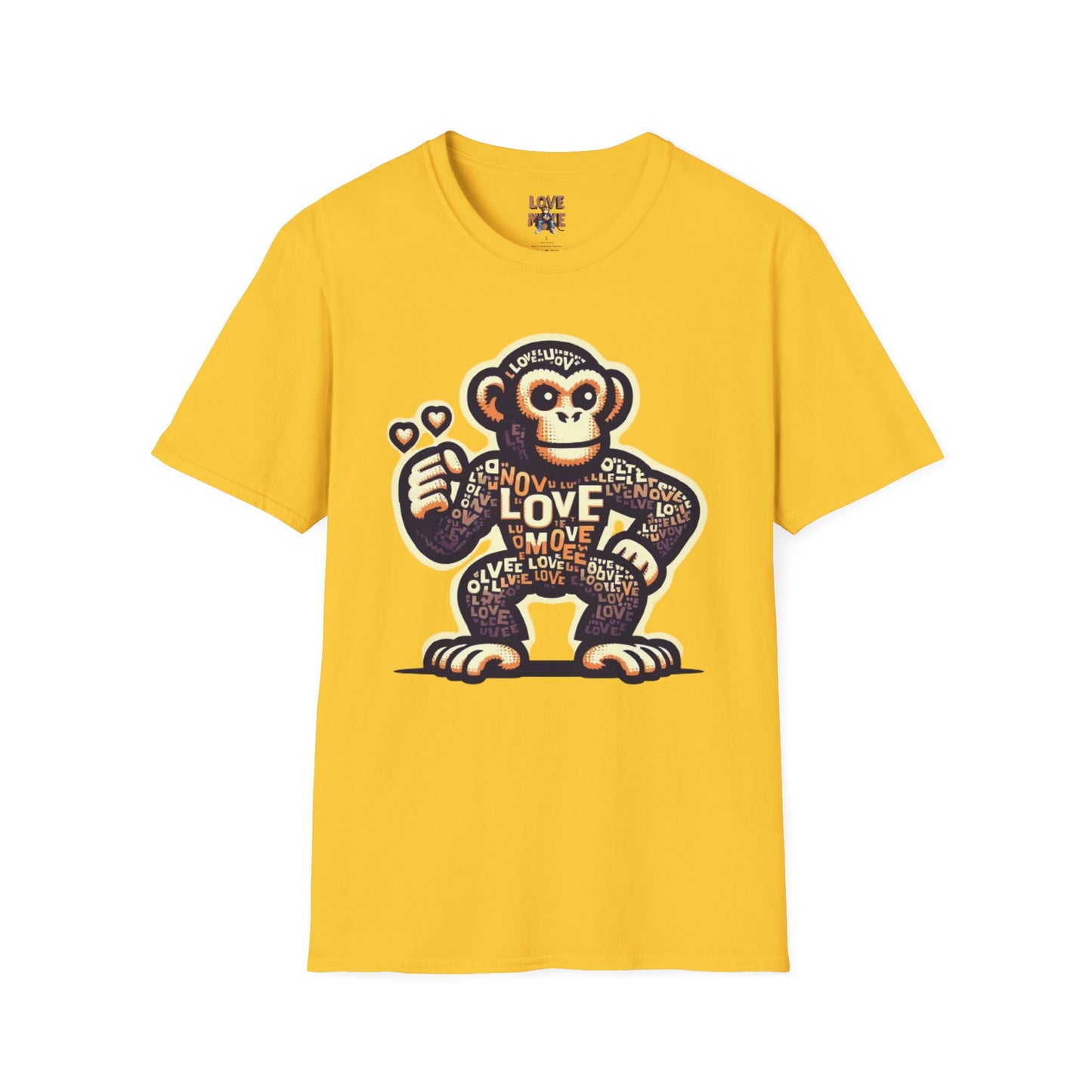 T-Shirt Love Monkey - Cool, Stylish & Trendy Unisex Softstyle Tee for Casual Wear, Perfect Gift for Friends and Family