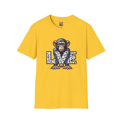 T-shirt Love Monkey Design, Cool & Stylish Tee, Perfect for Casual Wear and a Unique Gift for Friends and Family