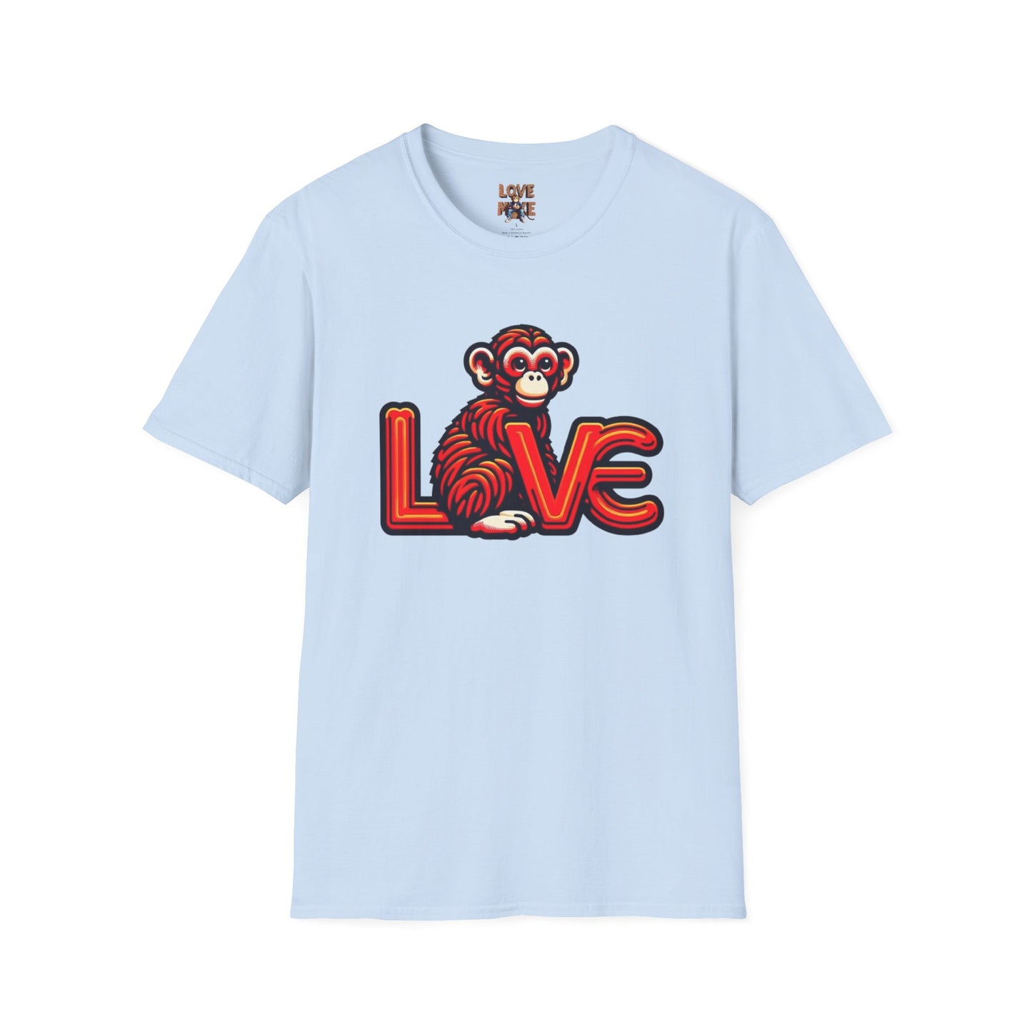 T-shirt Love Monkey Design - Cool, Stylish & Trendy - Perfect for Casual Wear - Unique Gift Idea