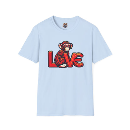 T-shirt Love Monkey Design - Cool, Stylish & Trendy - Perfect for Casual Wear - Unique Gift Idea