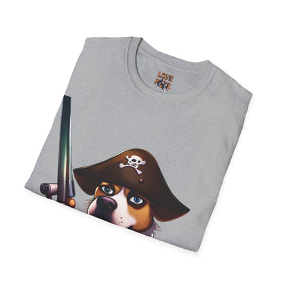 T Shirt - Dog Pirate Design, Fun and Unique Pet Lover Tee, Perfect for Themed Parties, Great Gift for Dog Owners