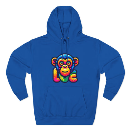 Hoodie with Love Monkey Design, Unisex Premium Crewneck, Stylish & Comfortable Outfit, Great Gift for Friends or Loved Ones