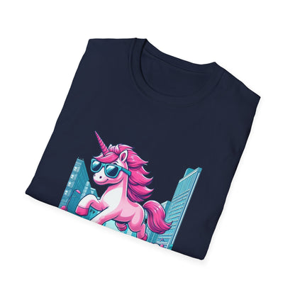 Unicorn T-Shirt: Unique Cool Unicorn In The City Print, Ideal for Everyday Outfits and Unicorn Themed Gifts