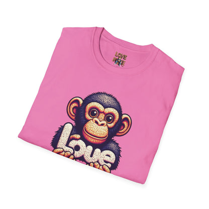 Love Monkey T-Shirt - Unique Designer Graphic Tee, Perfect Casual Wear, Ideal Designer Wear Gift