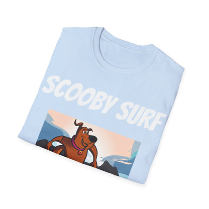 Scooby Surf T-Shirt Surfs Up - Unisex Softstyle Tee, Perfect for Beach Lovers & Water Sports Enthusiasts, Great Gift Idea