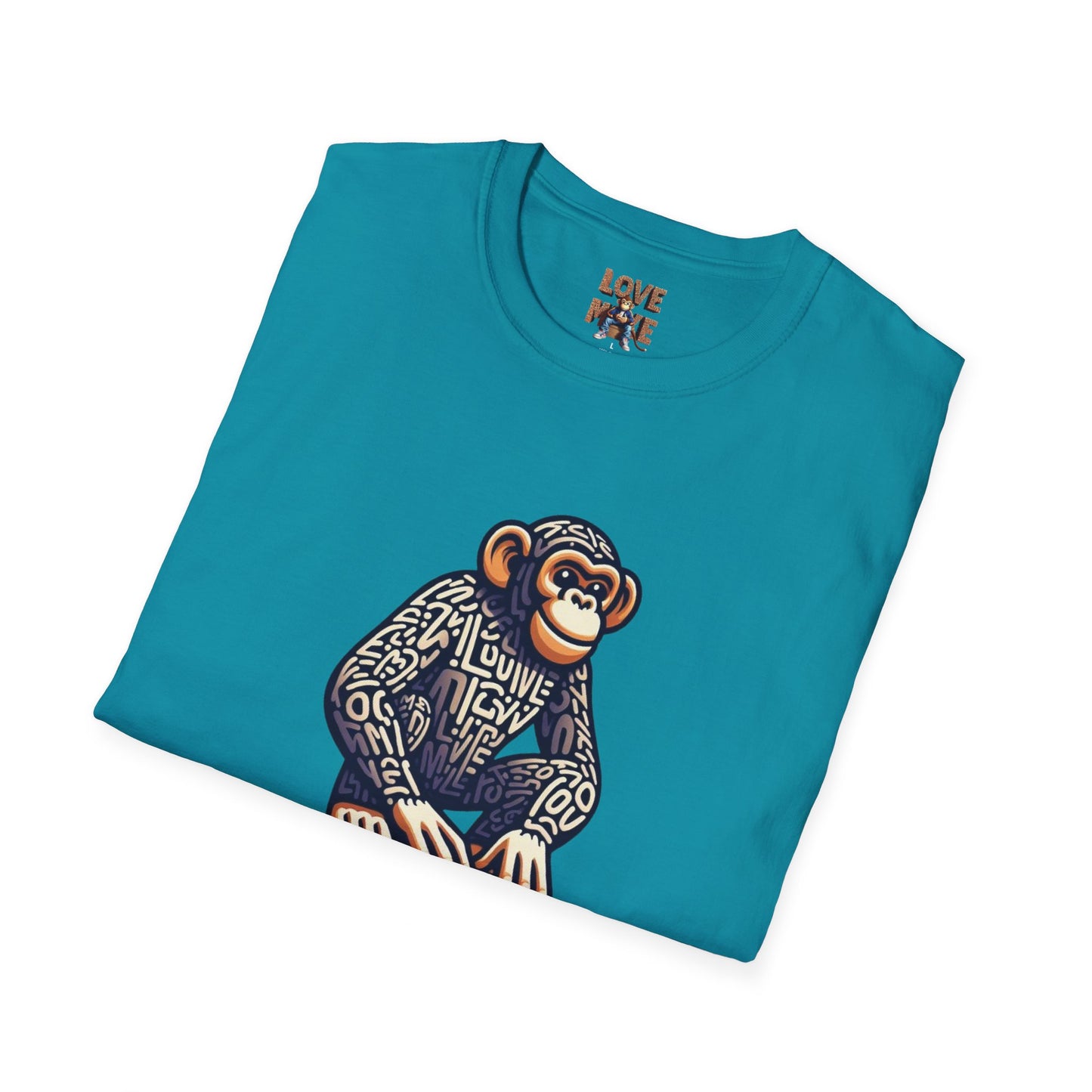 Love Monkey T-Shirt - Unique Designer Graphic Tee, Perfect Casual Wear, Ideal Designer Wear Gift