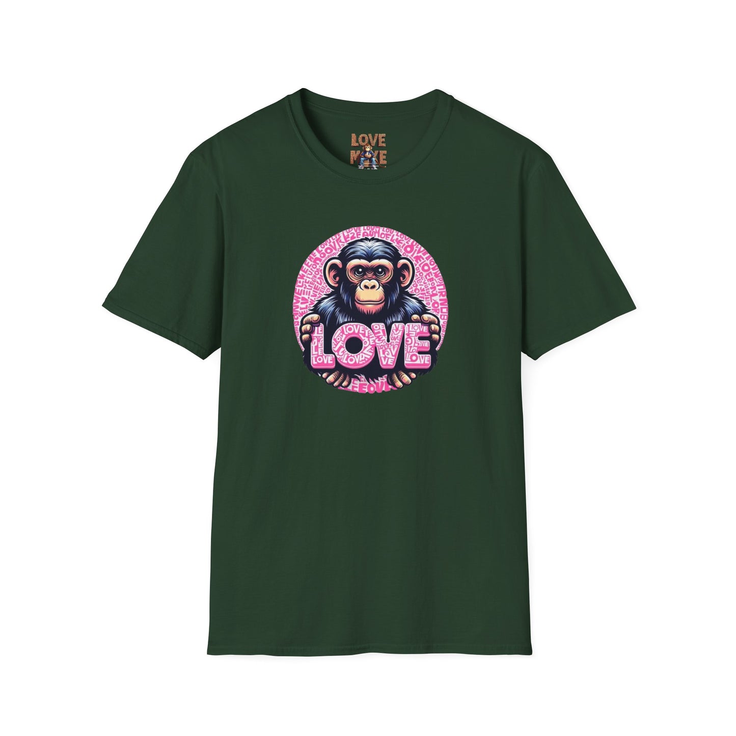 T Shirt with Unique Love Monkey Graphic, Stylish & Trendy, Ideal for Everyday Wear, Fun Gift Idea