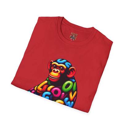 T-Shirt Love Monkey - Cool & Stylish Unisex Softstyle Tee for Casual Wear, Perfect Gift for Friends and Family