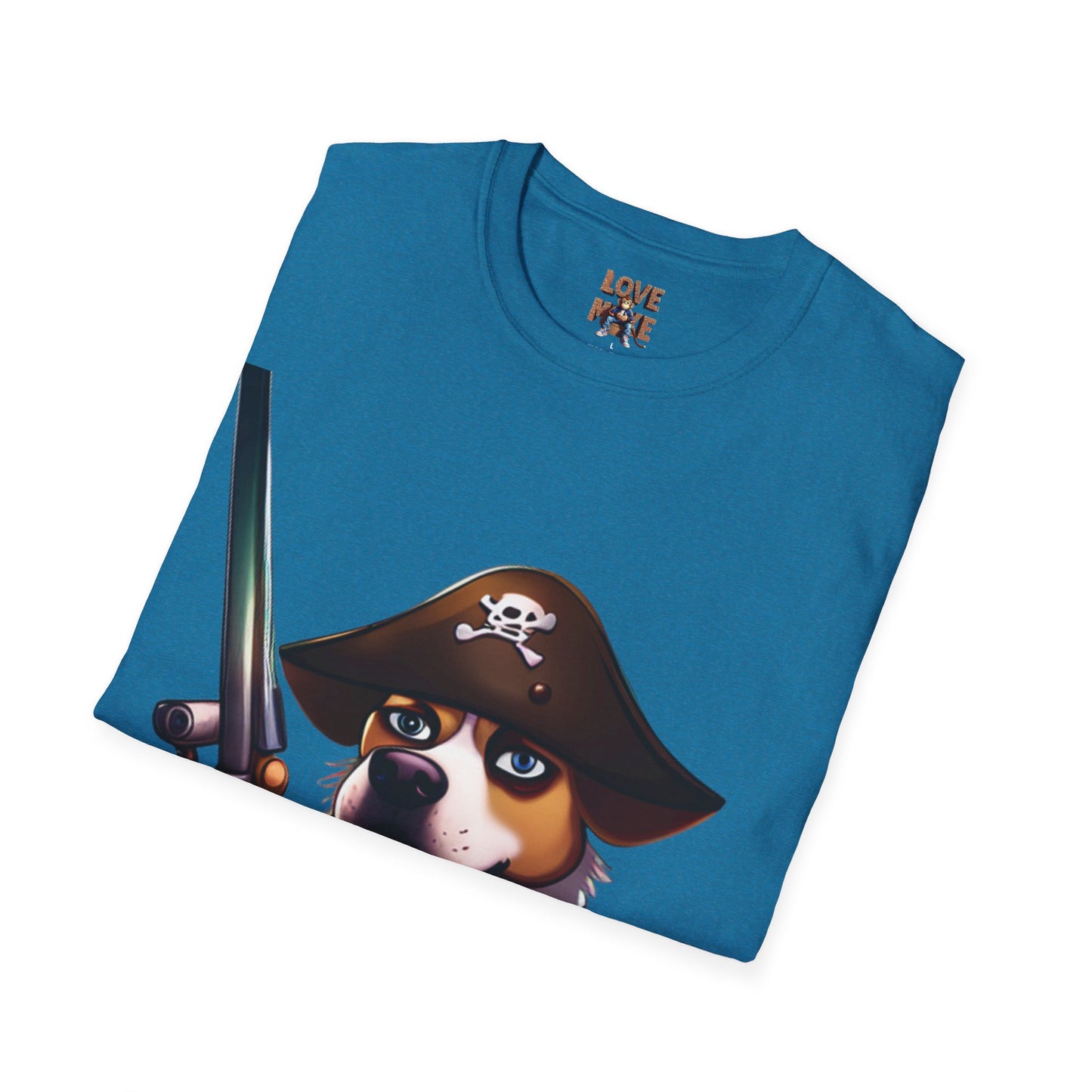 T Shirt - Dog Pirate Design, Fun and Unique Pet Lover Tee, Perfect for Themed Parties, Great Gift for Dog Owners