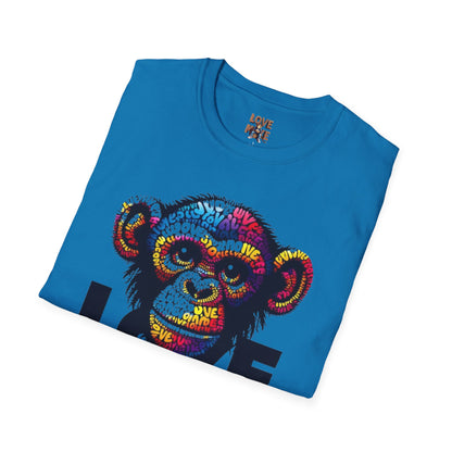 T-Shirt Love Monkey - Cool, Stylish & Trendy Unisex Softstyle Tee for Casual Wear, Perfect Gift for Friends and Family