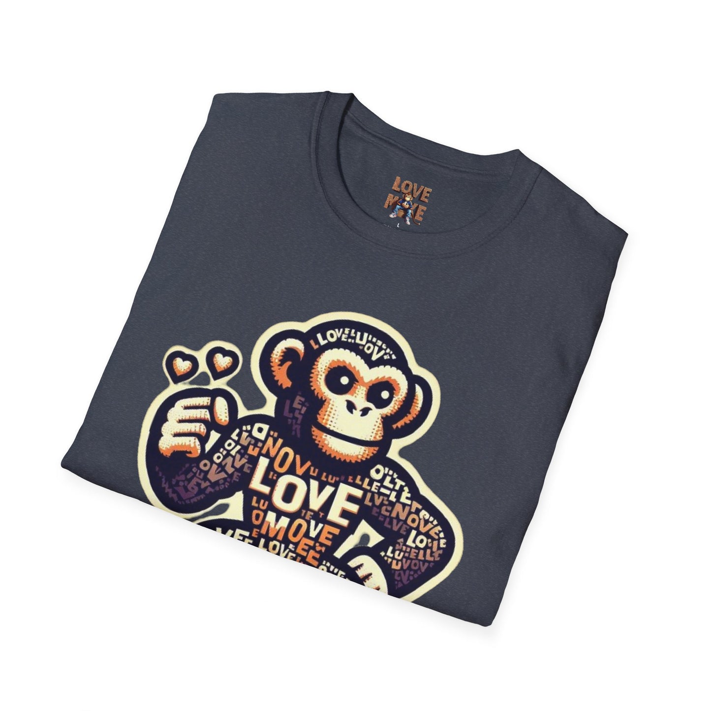 T-Shirt Love Monkey - Cool, Stylish & Trendy Unisex Softstyle Tee for Casual Wear, Perfect Gift for Friends and Family