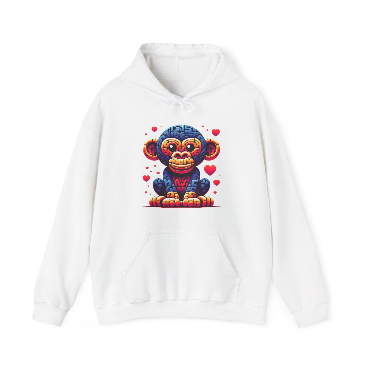 Designer Love Monkey Hoodie - Cool Graphic Animal Top, Ideal for Casual Outfits, Designer Hoodie Active