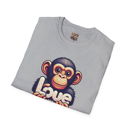 Love Monkey T-Shirt - Unique Designer Graphic Tee, Perfect Casual Wear, Ideal Designer Wear Gift