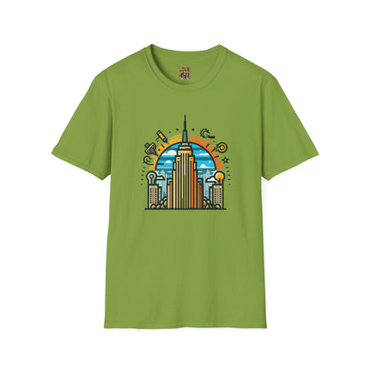 T Shirt Featuring Vintage Empire State Building Art, Retro New York City Tee for Travel Enthusiasts, Ideal Present