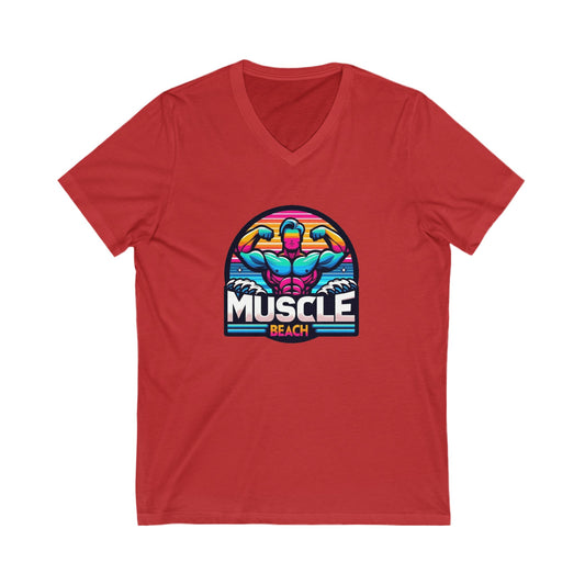 Muscle Beach T-Shirt, Vintage-Inspired Fitness Tee, Perfect for Gym Enthusiasts, Unique Bodybuilding Gift Idea