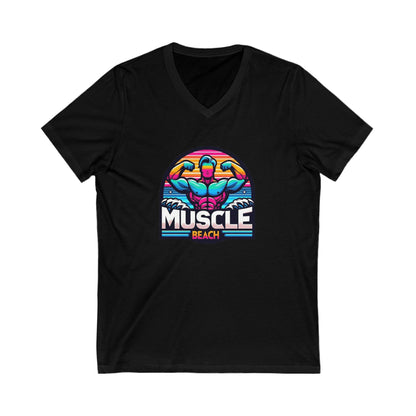 Muscle Beach T-Shirt, Vintage-Inspired Fitness Tee, Perfect for Gym Enthusiasts, Unique Bodybuilding Gift Idea