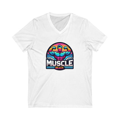 Muscle Beach T-Shirt, Vintage-Inspired Fitness Tee, Perfect for Gym Enthusiasts, Unique Bodybuilding Gift Idea