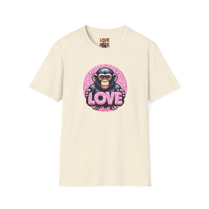 T Shirt with Unique Love Monkey Graphic, Stylish & Trendy, Ideal for Everyday Wear, Fun Gift Idea