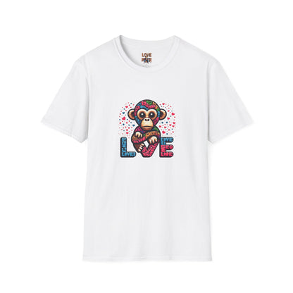 T-Shirt Love Monkey - Cool & Stylish Unisex Softstyle Tee for Casual Wear, Perfect Gift for Friends and Family