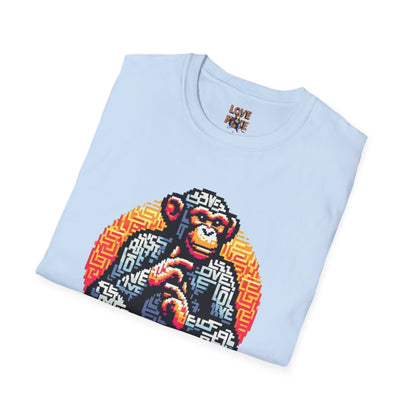 T-Shirt Love Monkey - Unisex Softstyle Casual Wear, Fashionable & Unique Gift for Friends, Family, Birthdays and More