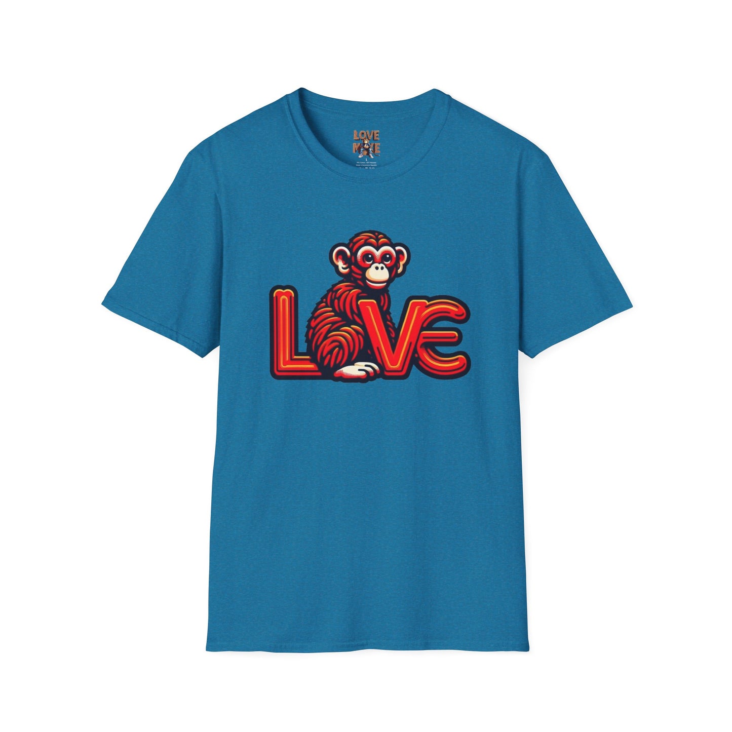 T-shirt Love Monkey Design - Cool, Stylish & Trendy - Perfect for Casual Wear - Unique Gift Idea