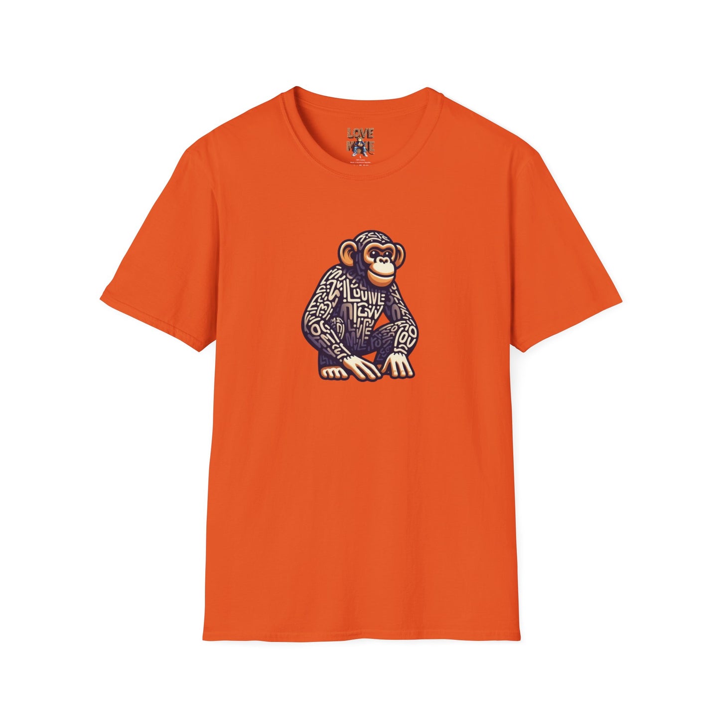 Love Monkey T-Shirt - Unique Designer Graphic Tee, Perfect Casual Wear, Ideal Designer Wear Gift