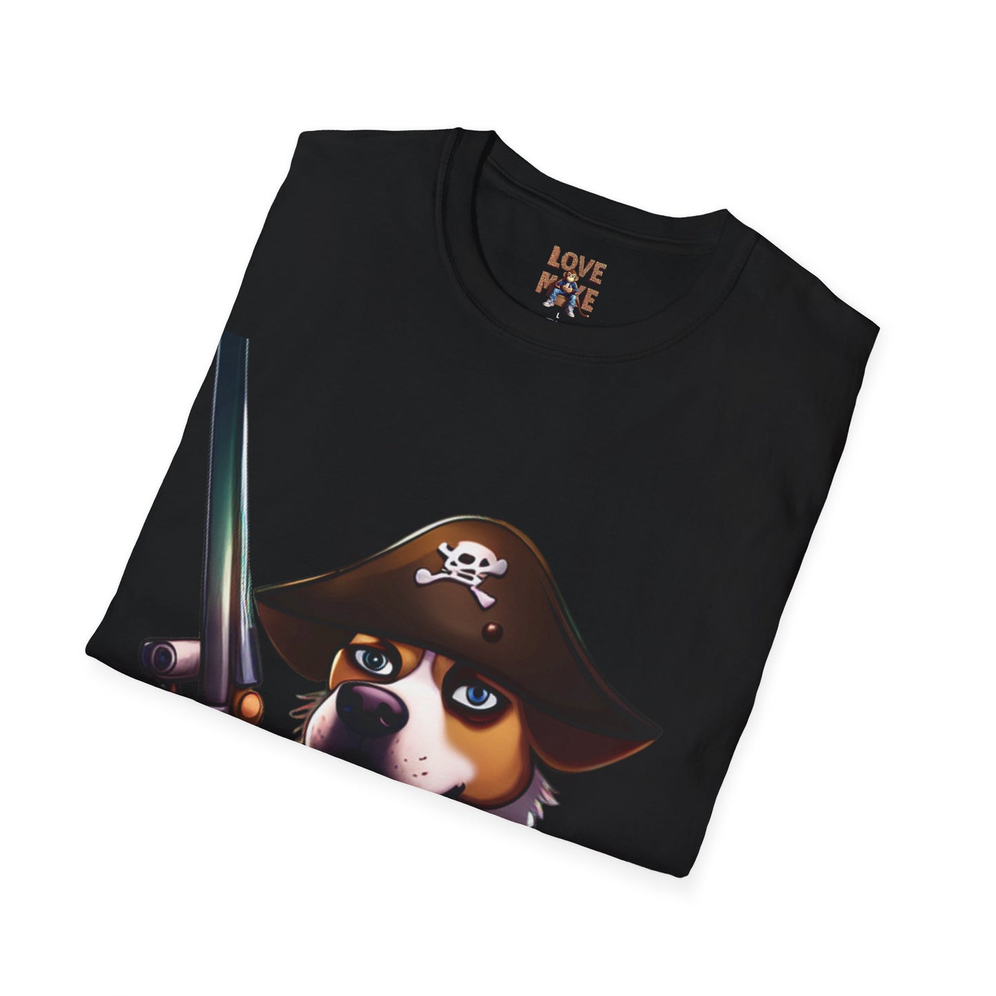 T Shirt - Dog Pirate Design, Fun and Unique Pet Lover Tee, Perfect for Themed Parties, Great Gift for Dog Owners