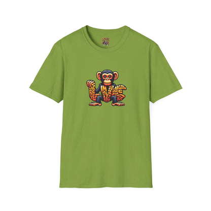 Love Monkey T-Shirt - Unique Designer Graphic Tee, Perfect Casual Wear, Ideal Designer Wear Gift