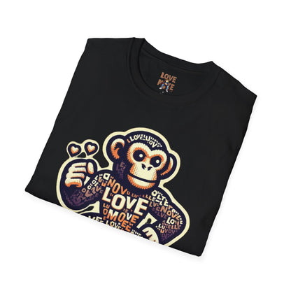 T-Shirt Love Monkey - Cool, Stylish & Trendy Unisex Softstyle Tee for Casual Wear, Perfect Gift for Friends and Family