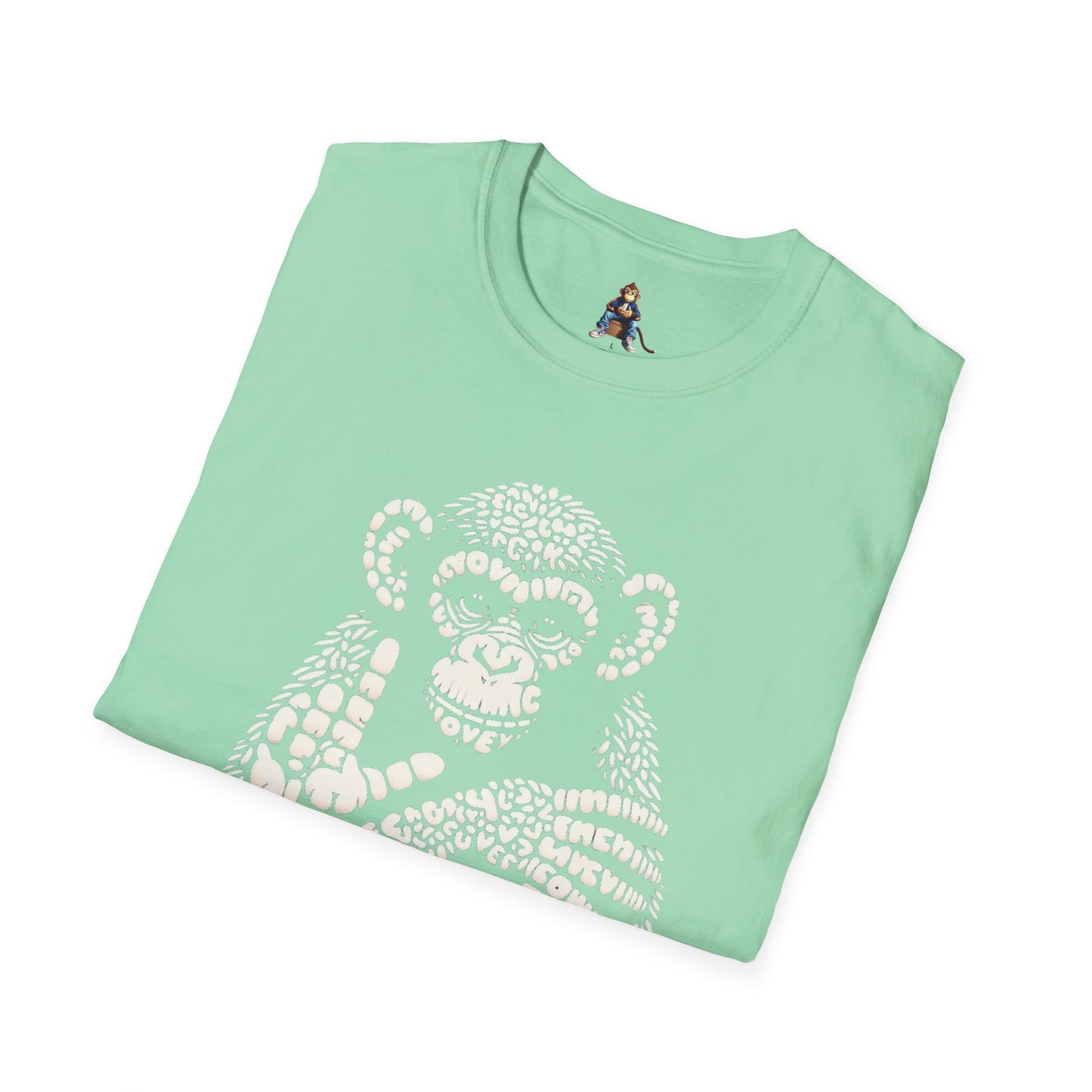 Love Monkey T-Shirt - Unique Designer Graphic Tee, Perfect Casual Wear, Ideal Designer Wear Gift