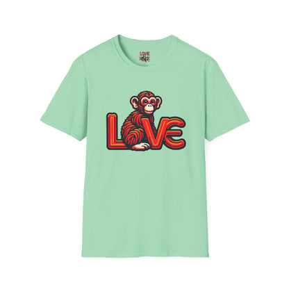 T-shirt Love Monkey Design - Cool, Stylish & Trendy - Perfect for Casual Wear - Unique Gift Idea