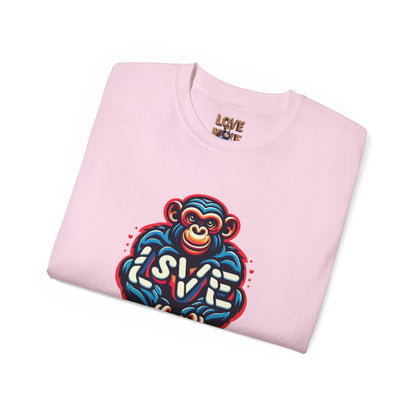 Love Monkey T-Shirt - Trendy Unisex Softstyle Tee for Everyday Style, Ideal Gift for Friends, Family & Loved