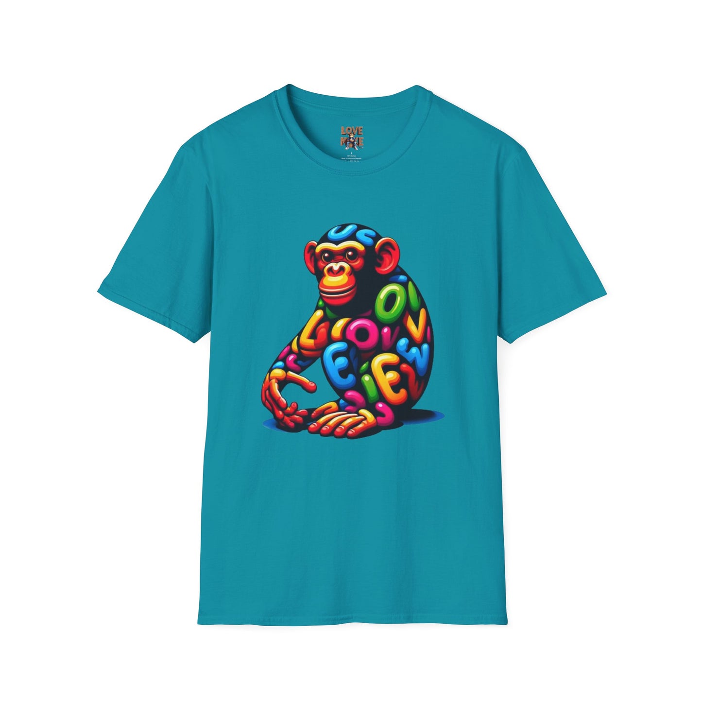 T-Shirt Love Monkey - Cool & Stylish Unisex Softstyle Tee for Casual Wear, Perfect Gift for Friends and Family