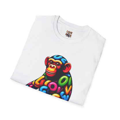 T-Shirt Love Monkey - Cool & Stylish Unisex Softstyle Tee for Casual Wear, Perfect Gift for Friends and Family