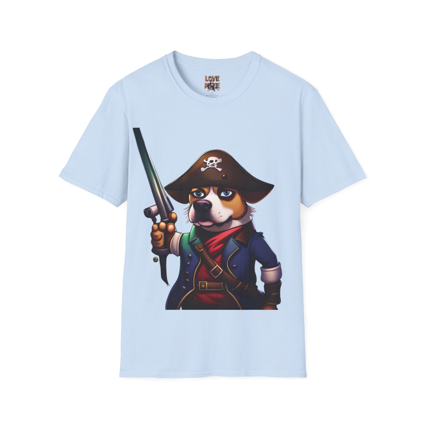 T Shirt - Dog Pirate Design, Fun and Unique Pet Lover Tee, Perfect for Themed Parties, Great Gift for Dog Owners