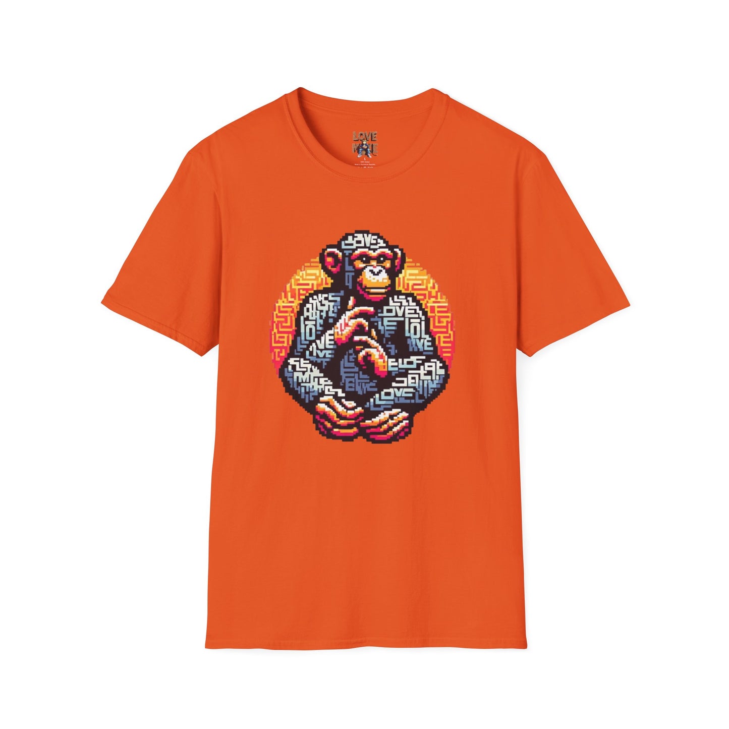 T-Shirt Love Monkey - Unisex Softstyle Casual Wear, Fashionable & Unique Gift for Friends, Family, Birthdays and More