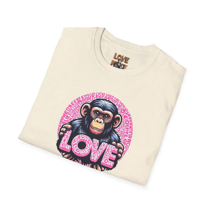 T Shirt with Unique Love Monkey Graphic, Stylish & Trendy, Ideal for Everyday Wear, Fun Gift Idea