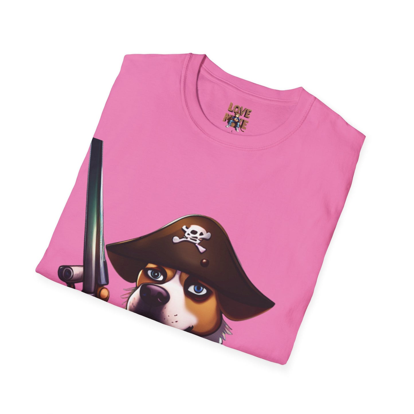 T Shirt - Dog Pirate Design, Fun and Unique Pet Lover Tee, Perfect for Themed Parties, Great Gift for Dog Owners