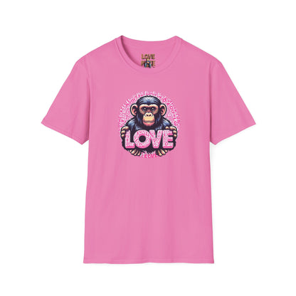 T Shirt with Unique Love Monkey Graphic, Stylish & Trendy, Ideal for Everyday Wear, Fun Gift Idea