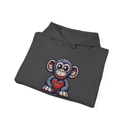 Designer Love Monkey Hoodie - Cool Graphic Animal Top, Ideal for Casual Outfits, Designer Hoodie