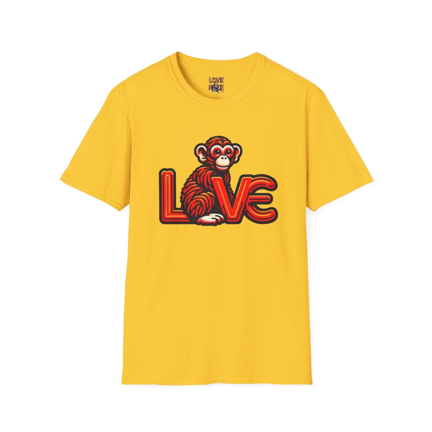 T-shirt Love Monkey Design - Cool, Stylish & Trendy - Perfect for Casual Wear - Unique Gift Idea