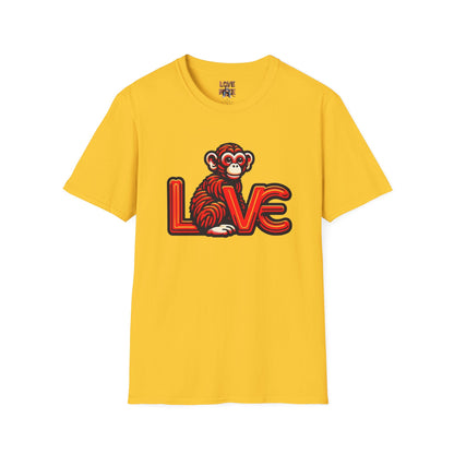 T-shirt Love Monkey Design - Cool, Stylish & Trendy - Perfect for Casual Wear - Unique Gift Idea