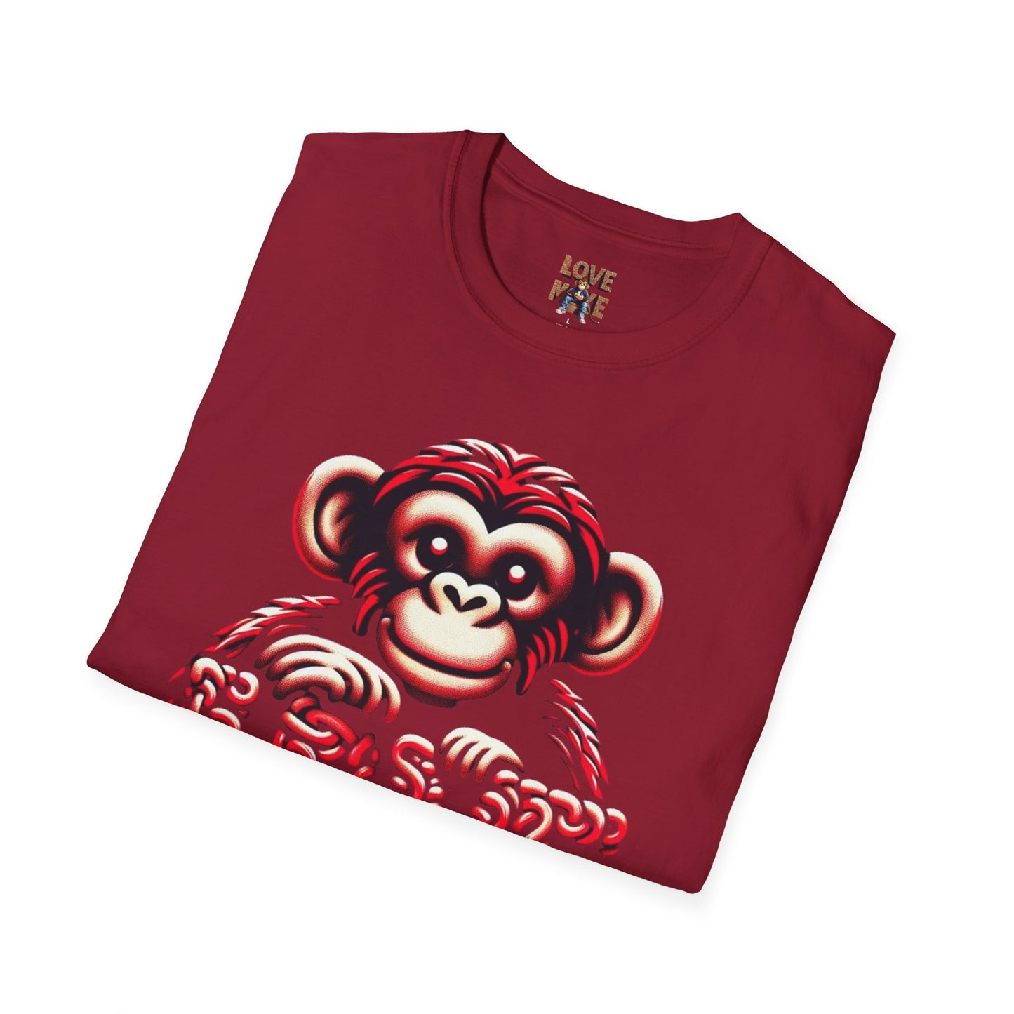 T-Shirt Love Monkey Unisex Softstyle - Fun Casual Wear - Perfect Gift for Couples & Friends