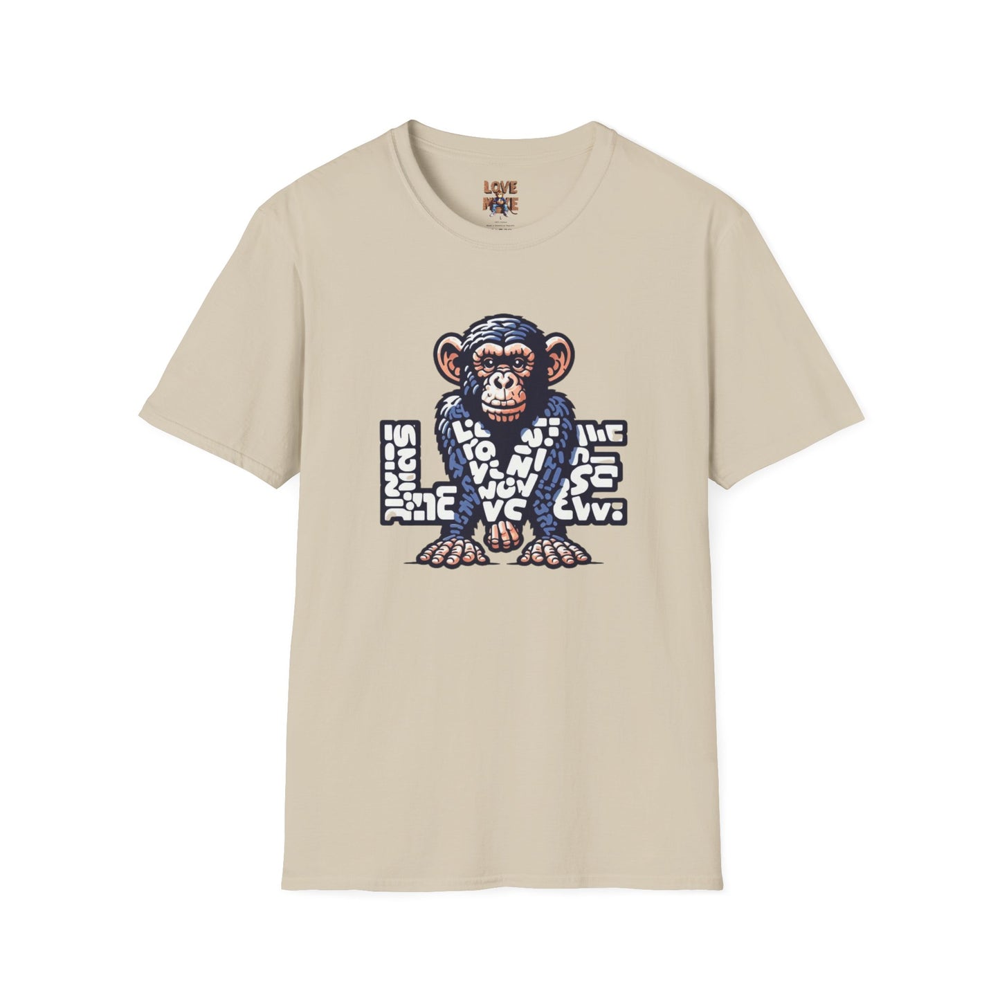 T-shirt Love Monkey Design, Cool & Stylish Tee, Perfect for Casual Wear and a Unique Gift for Friends and Family