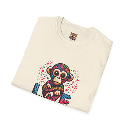 T-Shirt Love Monkey - Cool & Stylish Unisex Softstyle Tee for Casual Wear, Perfect Gift for Friends and Family