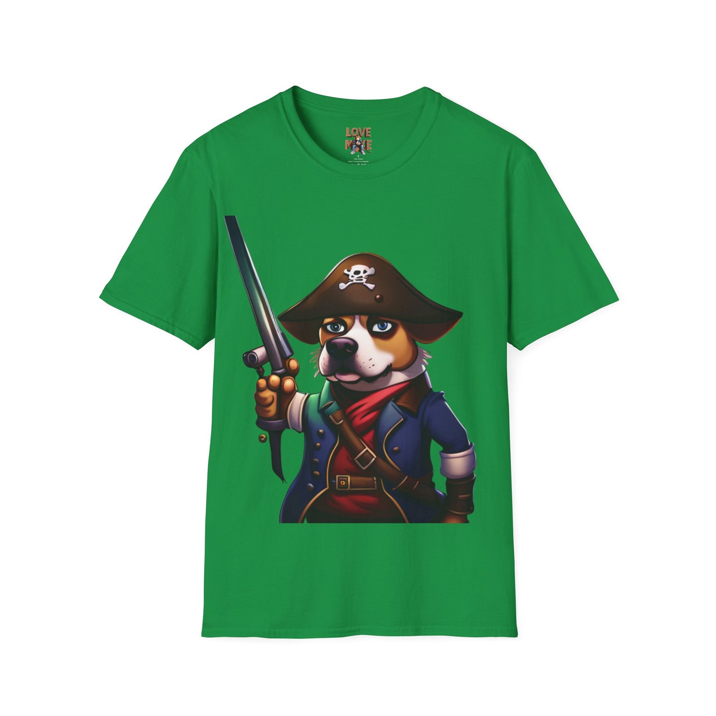 T Shirt - Dog Pirate Design, Fun and Unique Pet Lover Tee, Perfect for Themed Parties, Great Gift for Dog Owners