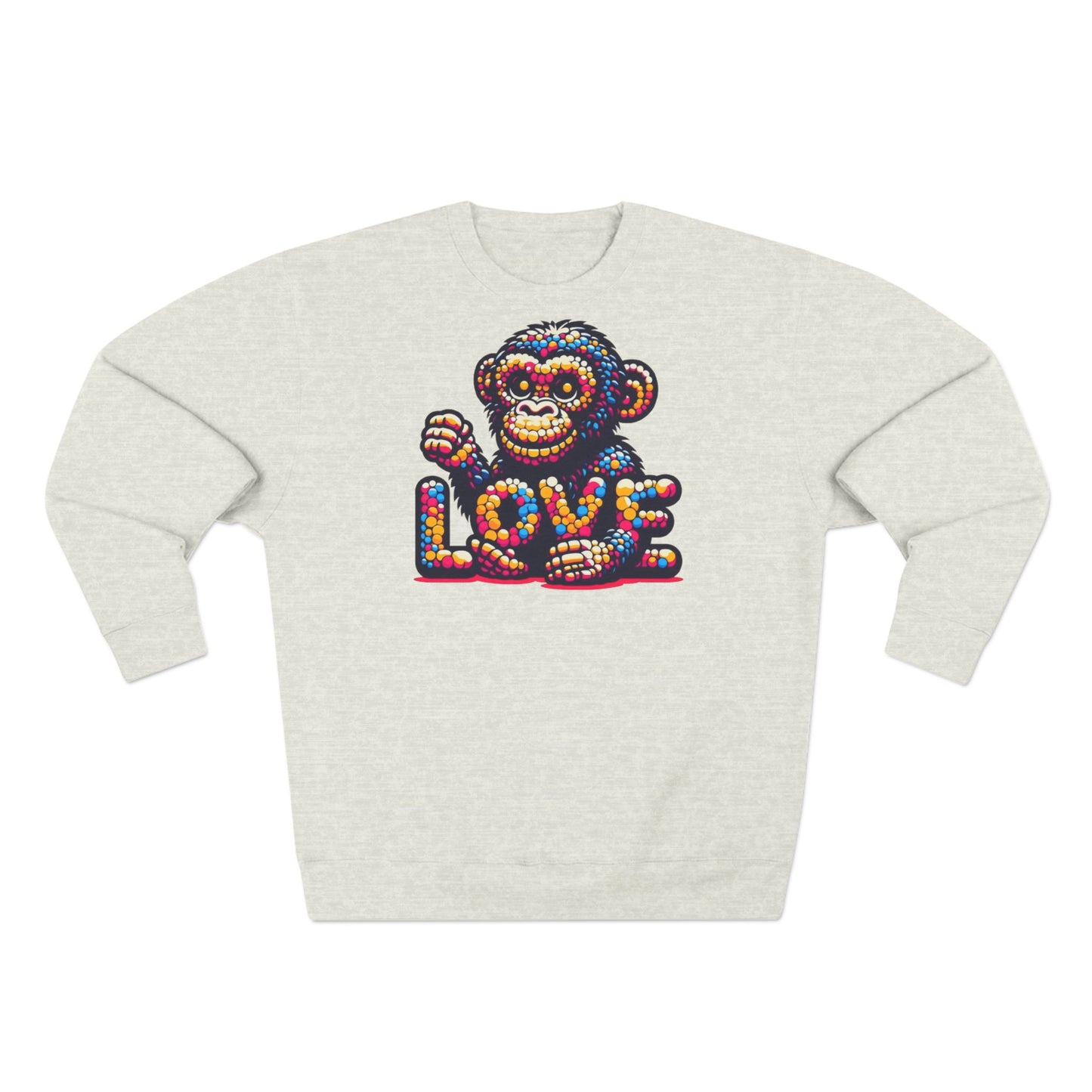 Love Monkey Sweatshirt, Unisex Premium Crewneck, Cozy Casual Wear for Him & Her, Ideal Christmas or Birthday Gift